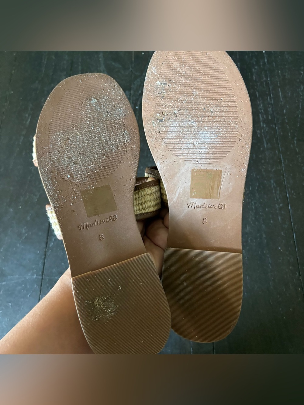 Madewell The Teagan Slide Sandal in Straw Strappy Beach Coastal Cruise Size 8 - Picture 10 of 11